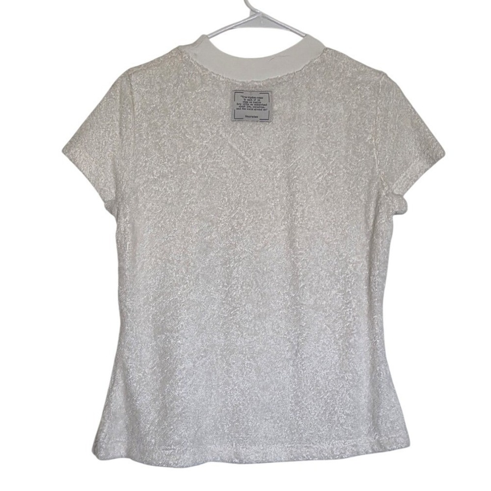 Liani Wisdom Ivory Terry Cloth Tee Luxury Loungewear Clean Girl Minimalist Large - Picture 2 of 6